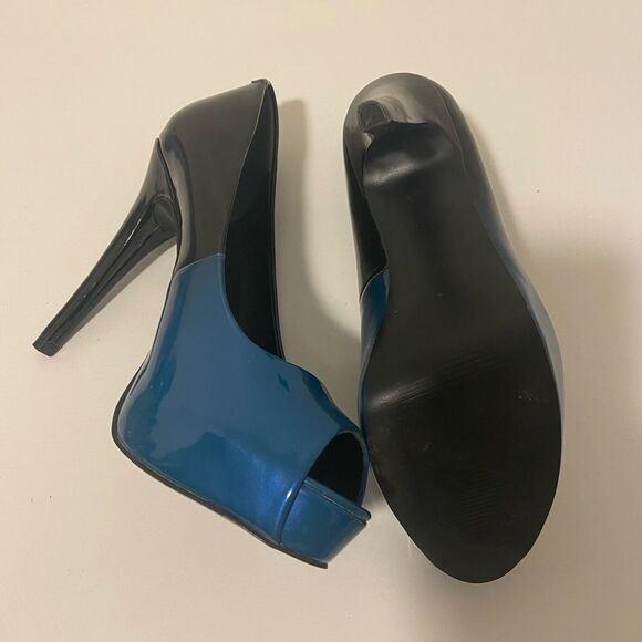Guess Ombre black-blue Heels Open Toe Size 7M - Picture 10 of 10